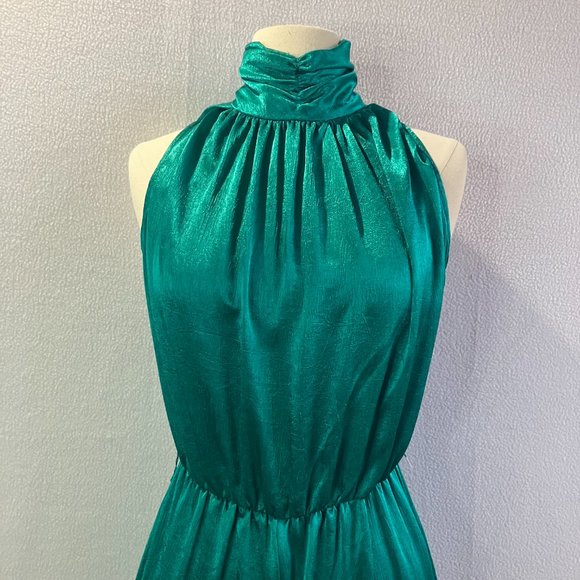 1980s Dressy Sleeveless Turtleneck Open Back Jumpsuit & Jacket - Picture 5 of 13